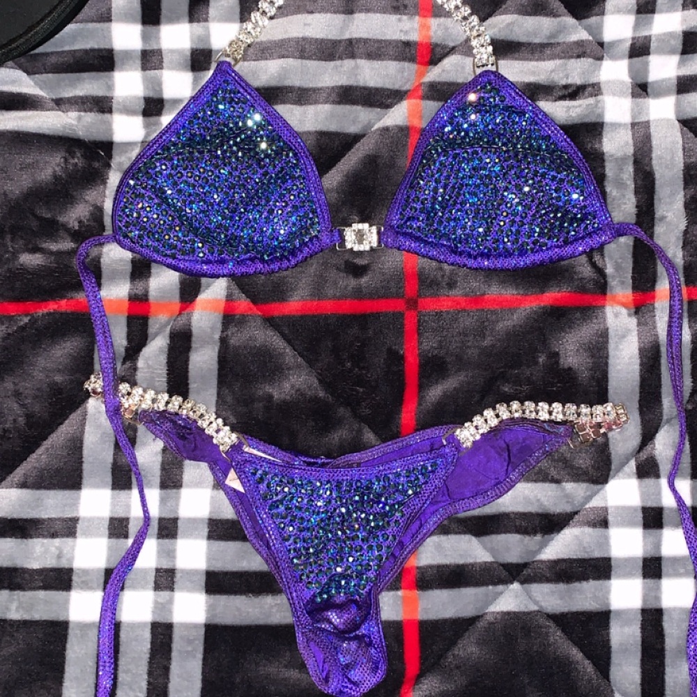 Purple hologram gem bikini set